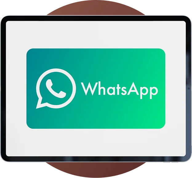 Tablet com o logo do WhatsApp